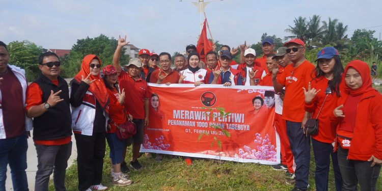 PHOTO: Merawat Pertiwi, PDI Perjuangan Kota Kendari Aksi Tanam Pohon Tebebuya