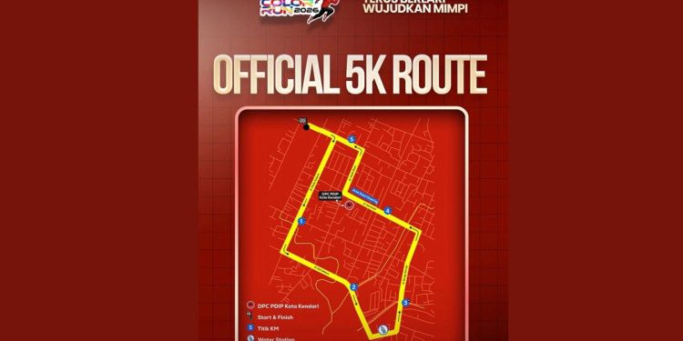 Ini Rute Lari 5K Barata Colour Run Minggu Besok, 250 Peserta Finis Raih Medali