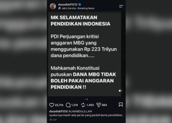 Ustadz Das’ad Latif Puji PDI Perjuangan Terkait Putusan MK Soal Anggaran MBG