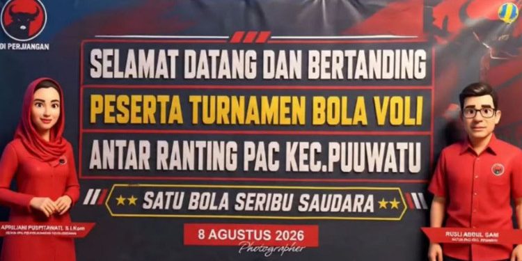 Sambut HUT RI, PAC PDI Perjuangan Puuwatu Gelar Turnamen Bola Voli “Satu Bola Seribu Saudara”